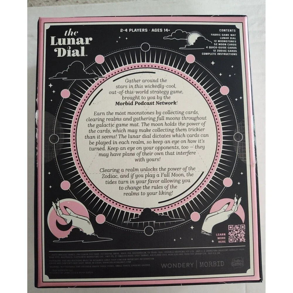Morbid Network The Lunar Dial Board Game, Moon Theme, 2-6 Players, Ages 16+